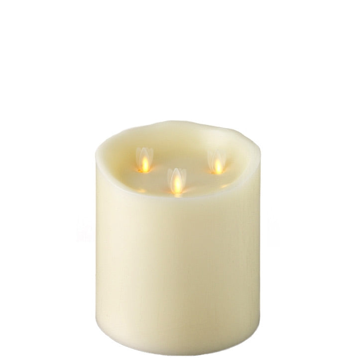 Triple Moving Flame 6 x 6 Inch Flameless Pillar Candle