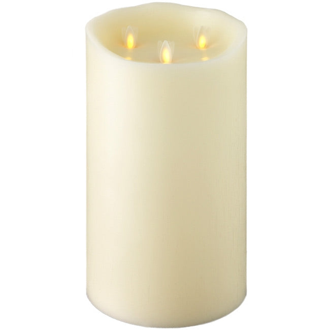 Triple Moving Flame 6 x 10 Inch Flameless Pillar Candle