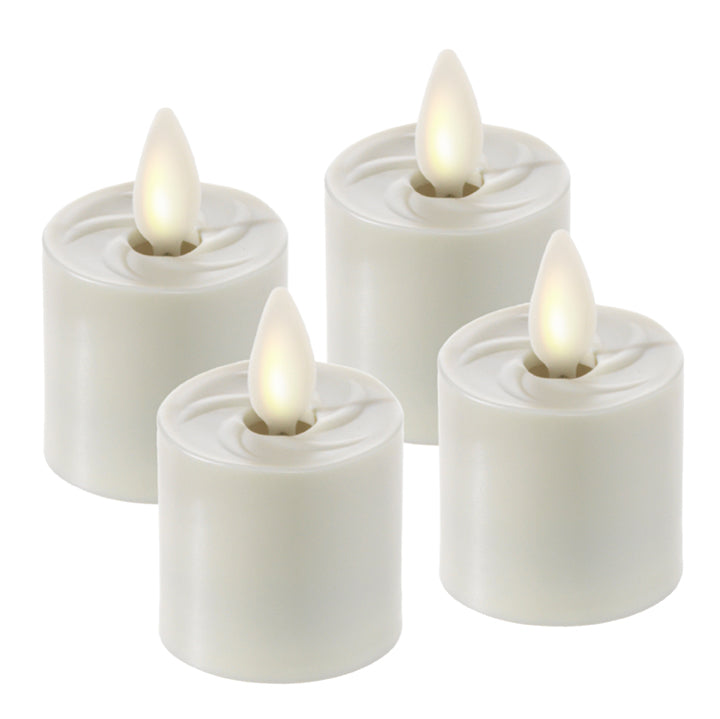 Replacement Moving Flame Rechargeable Tea Lights Set of 4