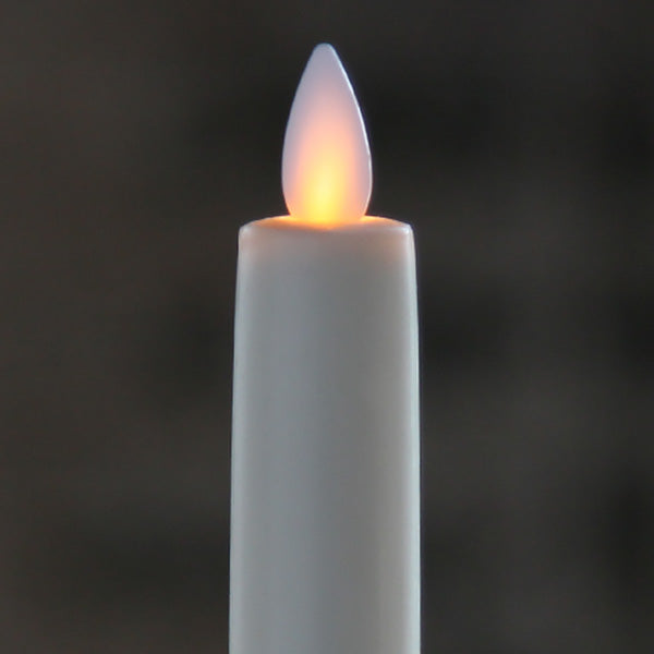 8 Inch Ivory Moving Flame Taper Candle