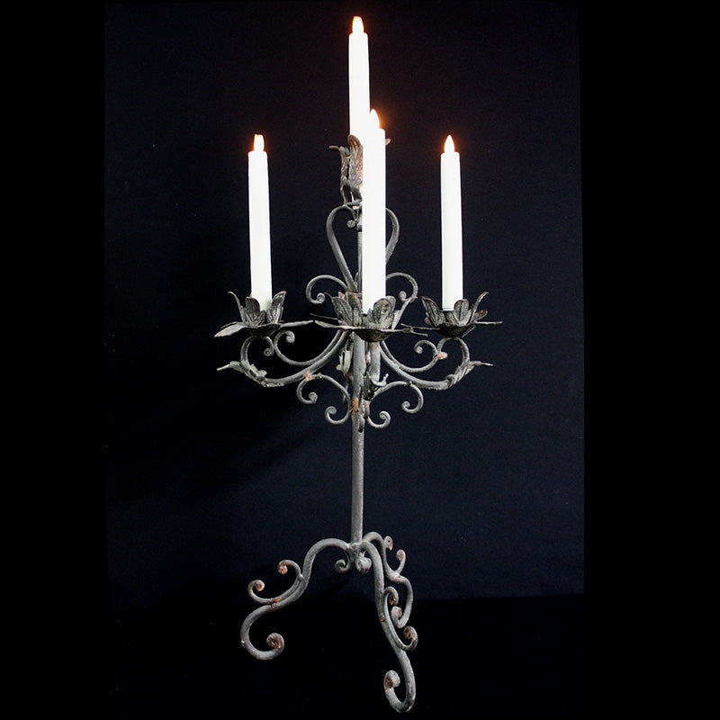 Moving Flame Rustic Scroll Candelabra - 26 Inch