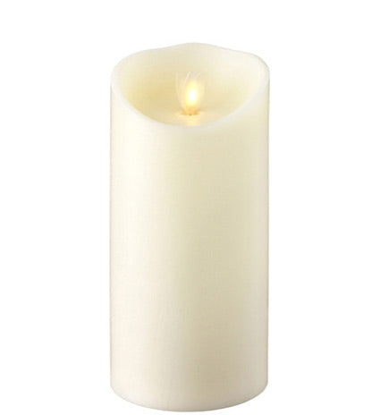 Moving Flame Ivory 3.5 x 7 Flameless Pillar Candle