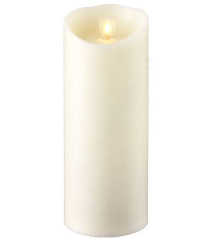 Moving Flame Ivory 3.5 x 9 Flameless Pillar Candle