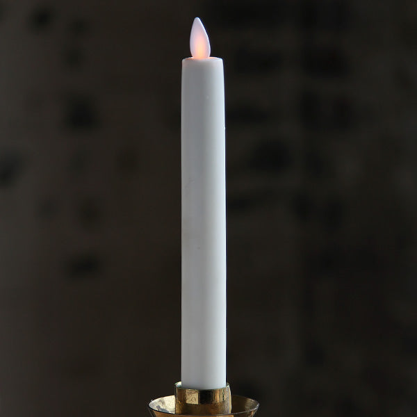 8 Inch Ivory Moving Flame Taper Candle