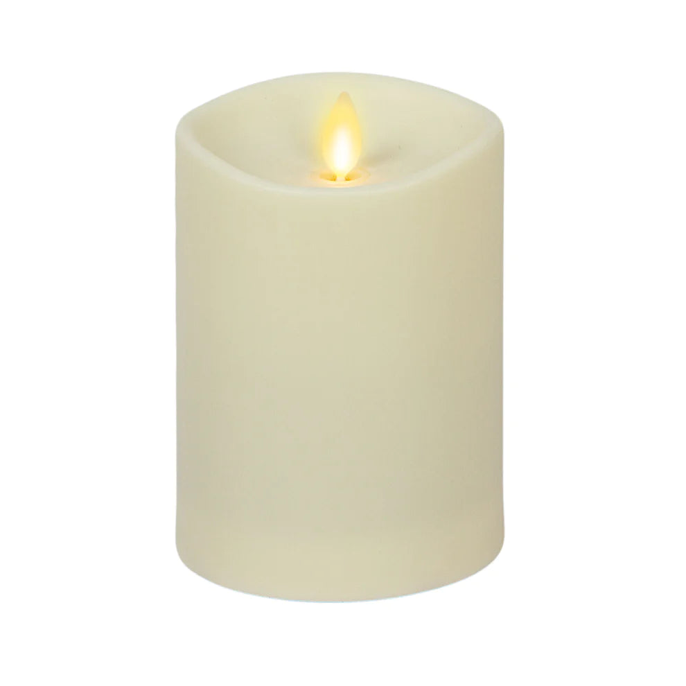 Luminara Outdoor Moving Flame Ivory 3.75 x 5 Pillar Candle