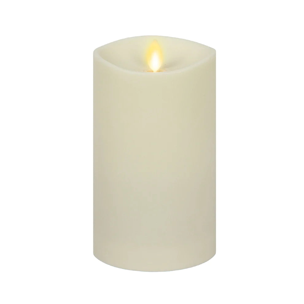 Luminara Outdoor Moving Flame Ivory 3.75 x 7 Pillar Candle