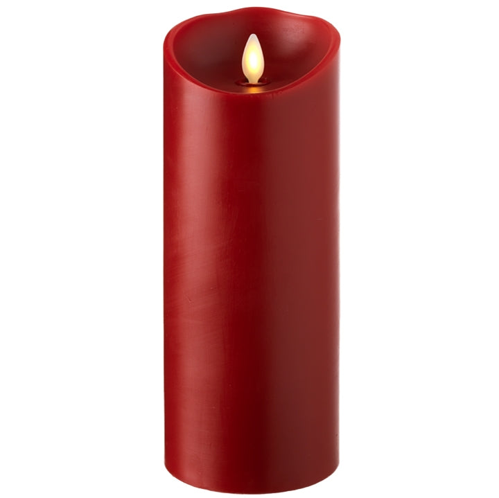 Moving Flame Red 3.5 x 9 Flameless Pillar Candle