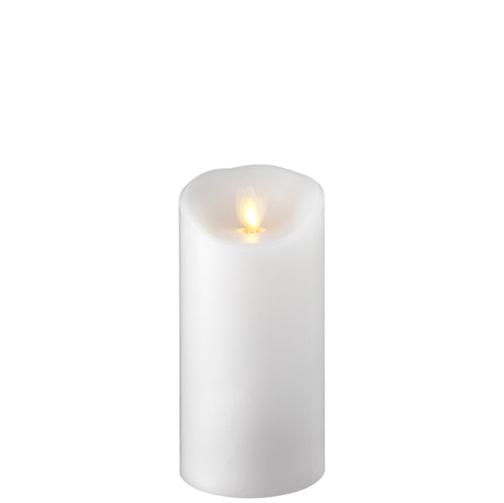 Moving Flame White 3 x 6 Flameless Pillar Candle