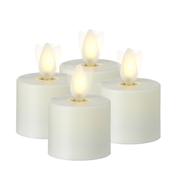 Remote Control Moving Flame Tealights Battery Operated Set of 4
