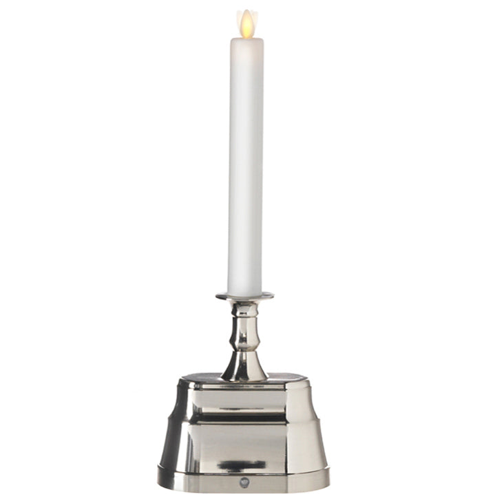 12 Inch Moving Flame Nickle Finish Flameless Taper Window Candles
