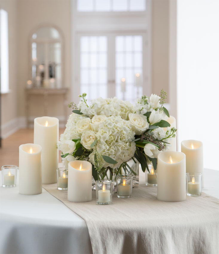 Moving Flame White 3.5 x 5 Flameless Pillar Candle
