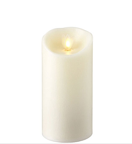Moving Flame Ivory 3 x 6 Flameless Pillar Candle - Remote Ready