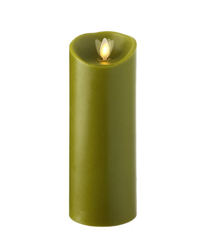 Moving Flame Sage 3 x 8 Flameless Pillar Candle