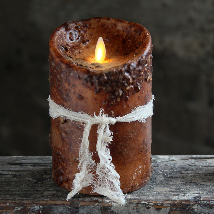 Primitive Brown Moving Flame 3.5 x 5 Flameless Candle