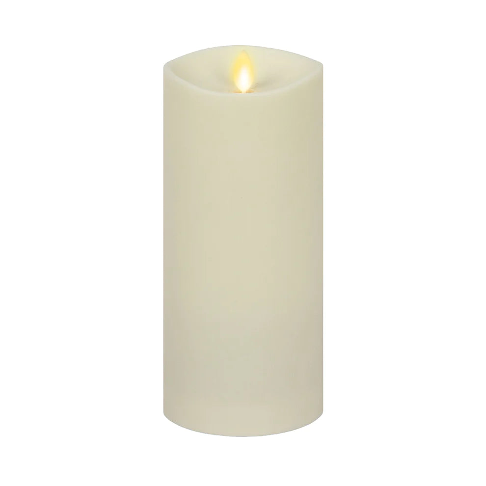 Luminara Outdoor Moving Flame Ivory 3.75 x 9 Pillar Candle