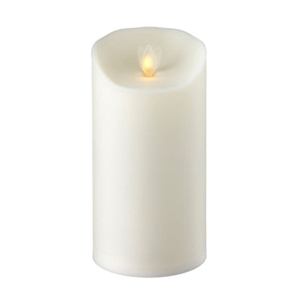 Moving Flame White 3.5 x 7 Flameless Pillar Candle