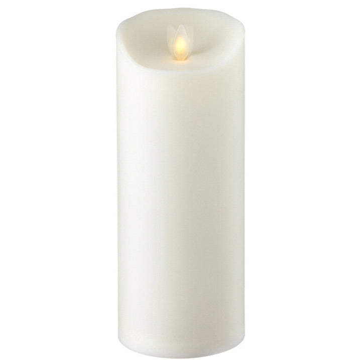 Moving Flame White 3.5 x 9 Flameless Pillar Candle